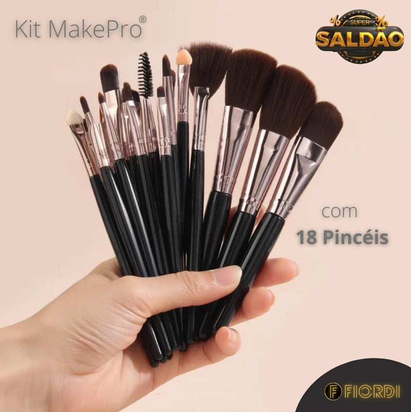 Kit 18 Pincéis - MakePro® + Brinde