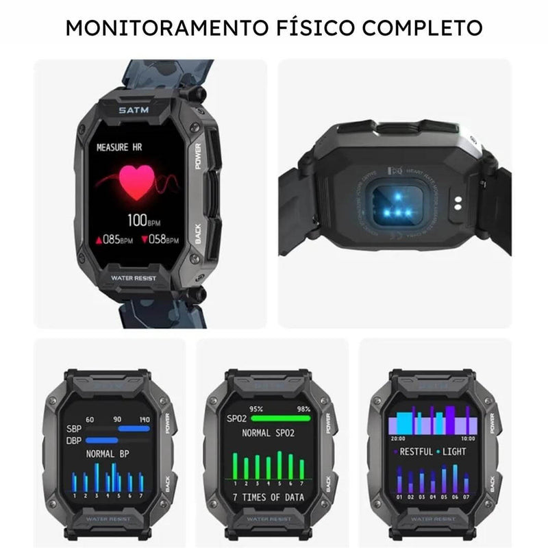 Smartwatch Militar - Navy Pro™ [2ª Pulseira de Brinde]